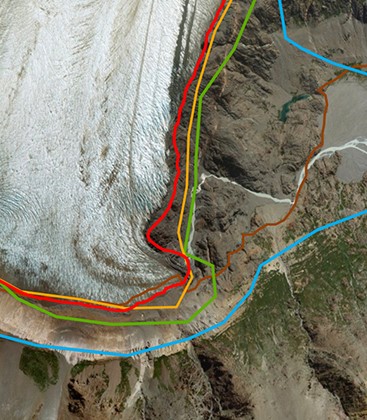 If a picture tells a thousand words, a map tells a thousand pictures. This map starkly reveals the extent of glacier retreat in the Southern Hemisphere.